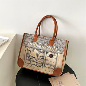 Source Leather handle canvas bag custom print promotional 100% cotton  canvas tote bag wholesale on m.