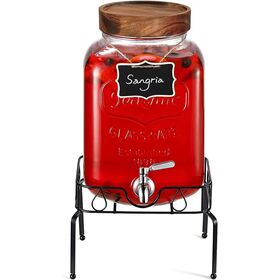 Double 1 Gallon 3.8L Glass Mason Jar Party Juice Dispenser Glass Drink  Beverage Dispenser with Tap and Stand - China Juicer Dispenser Cold Beverage  Glass and Beverage Dispenser Mason Jars price