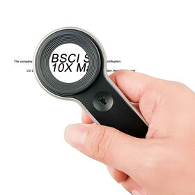 Pocket Illuminated Magnifying Tool UV LED Light for Eye Rocks Stamps Coins Watches Hobbies ,10x Jewelry Magnifier 10X Loupe OEM
