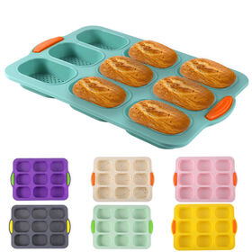 FETESUR Silicone Perforated Baking Forms Sandwich Mold French Baguette  Bread Pan Food Mat 5 Loaf Non-Stick Baking Liners