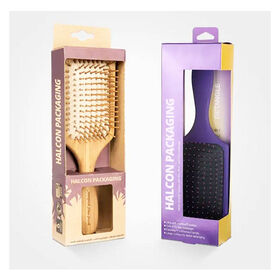 Boîte d'emballage cadeau personnalisée avec logo coloré pour épingles à cheveux, peignes et brosses, avec insert en mousse EVA