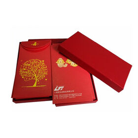 Coffret Cadeau Du Nouvel An Chinois Et Ruban Rouge