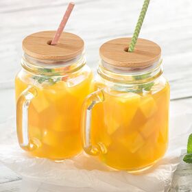 Buy Wholesale China Wholesale 1 Gallon 2 Gallon Bamboo Lid Glass Juice  Drink Beverage Dispenser Mason Jar With Tap And Wood Stand & Glass Beverage  Dispenser With Wood Stand at USD 4.99