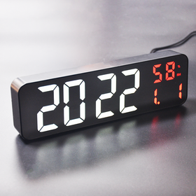 Comprar Reloj despertador digital con espejo LED y pantalla grande