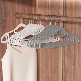 Standard Plastic Hangers Grey (50 Pack) Durable Tubular Shirt Hanger Ideal  for Laundry & Everyday Use, Slim & Space Saving, Heavy Duty Clothes Hanger