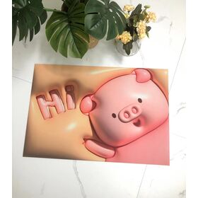 Cute animal 3D Printing Super Absorbent Bath Mat/Rug, Quick-Drying Bathroom Carpets, Rubber Non-Slip Bottom, Easy to Clean.