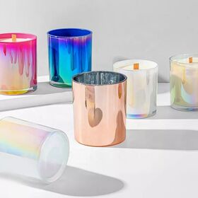 Wholesale 120ml 250ml 350ml Glass Cup for Candle Making Colored Candle  Holders Custom Logo Candle Jars - China Colored Candle Jar with Box and  220ml Iridescent Luxury Vessels price