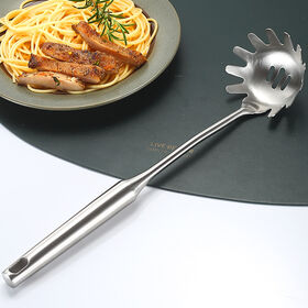 3 Pieces Stainless Steel Spaghetti Server Set, Stainless Steel Spaghetti Pasta Tong, Pasta Spoon Server Fork and Spaghetti Measure Tool, Kitchen