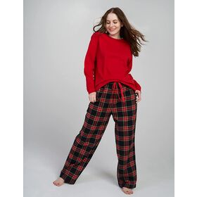 Family Pajamas Men's Lightweight Thermal Waffle Buffalo Check Pajama  Shirt-Red