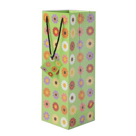 Custom brown kraft paper bag with handle, eco-friendly flat handle food delivery bag, restaurant takeout takeaway bag for food
