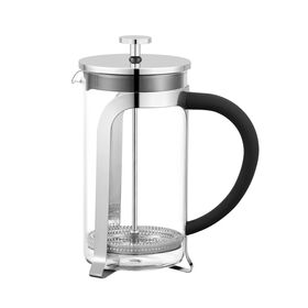 French Press Coffee & Tea Maker 600 ml | Premium Heat Resistant  Borosilicate Glass Carafe in SS Housing | 4 Level Filtration System | SS  Plunger with