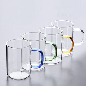 Diamond Glass Cup With Handle, Heat-resistant Single-layer Borosilicate  Glass Cup, Clear Hexagonal Juice Glass, Home Drinking Cup