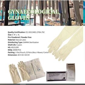 Wholesaler glove latxe elbow length rubber custom latex medical surgical gloves for gynecological treatment