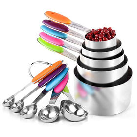 Magnetic Measuring Spoons Set Stainless Steel with Leveler, Stackable Metal  Tablespoon Measure Spoon for Baking, Measuring Cups and Spoon Set Kitchen  Gadgets Apartment Essentials Fits in Spice Jars 