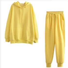 Fleece custom logo hoodie long sleeve keep warm two pieces suit women casual tracksuit sets