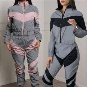 Manufacturers Occidental Style Zipper Joint Clothing Trend Two Pieces Suit Custom Logo Printing Women'S Casual Tracksuits Sets