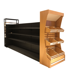 Gondelregal mit Brotfach, Gondel & Regalsysteme, Metall-Verkaufsregal für Supermärkte und Verbrauchermärkte