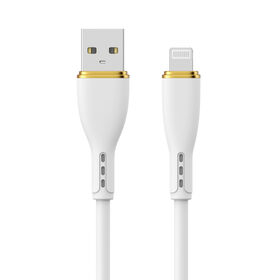 OEM ODM factory, Upgraded silicone cable, with golden edge design, Long SR, has good bending performance, white,for phone charging