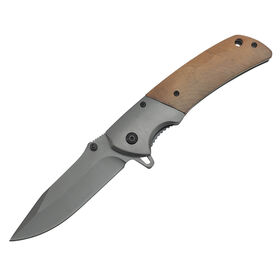 Outdoor New Wooden Handle Grey Titanium Plating Camping Folding Survival Tactical Pocket Knife