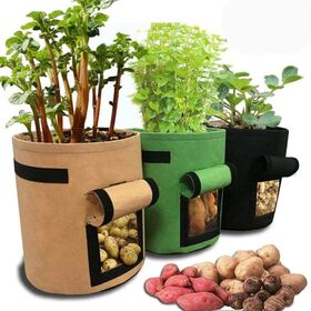 PE Potato Grow Bag,7-10 gal,4 Pack
