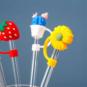 Star Silicone Straw Tips Cover Straw Toppers Straw Cover, Straw Covers Cap  for Reusable Straws Straw Protector Clouds/Animals/Fruits/Holiday Style