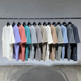 Benutzerdefiniertes Logo T-Shirt Vintage Blanko Einfarbig Baumwolle Stone Washed T-Shirt Druck Herren Acid Washed T Shirt