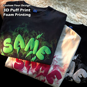 OEM Baumwoll-T-Shirt Schwergewicht Übergroßes T-Shirt Benutzerdefiniertes 3D-Schaumstoff-Puff-Print Herren T-Shirt Logo T-Shirt für Herren