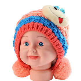 Enfants Garçon Fille Bébé Hiver Tricot Crochet Bonnet Casquette Avec  Écharpe
