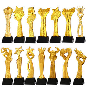 Trophée De Lecture En Plastique Doré, 2 Pièces, Coupe En