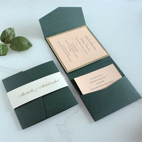 Carte d'invitation de poche d'enveloppe d'invitations de mariage orang
