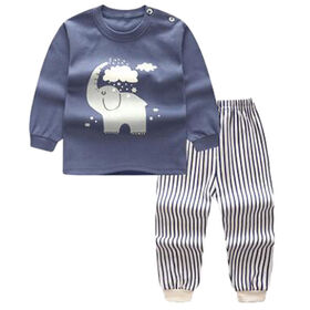 Bebe Garçon Manche Longue Automne Vêtements Bébé Fille Pyjama Grenouillère  Éléphant Imprimé Barboteuse