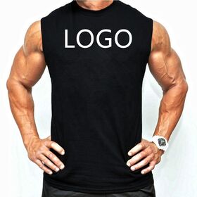 Grosir Layanan Kustom Kaos Oblong Lengan Pendek Atasan Tank Olahraga Rompi Gaya Kasual Musim Panas Lembut Tanpa Lengan Kaos Pria