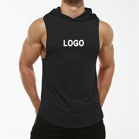 Débardeurs à Capuche pour Hommes, Entraînement de Sport, Musculation, Débardeur Stringer Coupe Musculaire, T-Shirt à Capuche de Gymnastique sans Manches pour Homme