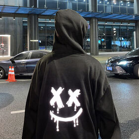Sweat à Capuche Réfléchissant pour Homme, Style Hip Hop Oversize et Tendance - Vêtements Décontractés et Légers