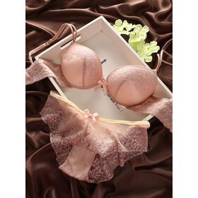 Sexy Lingerie Exquisite Embroidery Lotus Pink Ultra-Thin Sexy