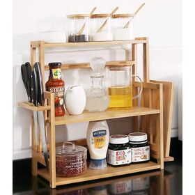 3 Tier Bamboo Spice Rack Corner Shelves Standing Pantry Shelf for Kitchen Counter  Storage Bathroom Countertop Storage Organizer Desk Bookshelf Rack - China  Bamboo Spice Rack and Corner Shelves price