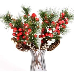 Buy Wholesale China Artificial Pine Picks Christmas Simulation Pine Needle  Small Berries Pinecones For Flower Arrangements Wreaths Wedding Garden Xmas  & Artificial Flower,artificial Plant,artificial Tree at USD 0.13