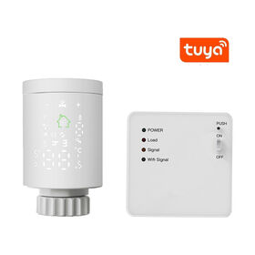Thermostat de Radiateur Intelligent Wiser avec Tuya ZigBee3.0, Nouveau Mini Radiateur Compatible avec Amazon Alexa, Google Home - Contrôle Intelligent du Chauffage pour la Maison