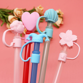 20 Pieces Straw Cover Cap Reusable Silicone Straw Toppers Drinking Straw  Tips Lids for 6-8 mm Cute Straws Plugs (Not include Straw) 