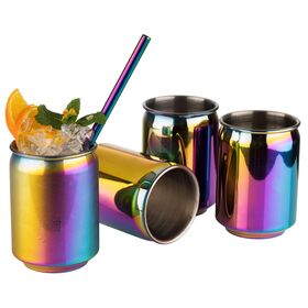 12/16oz Drinking Glasses With Lid And Straws Reusable Coke Cup Beer Can  Glasses For Soda Coffee Cocktail Tea Juice Bar Straw Cup - Straw Cup -  AliExpress