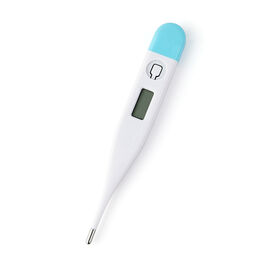 thermometer with high temperature over white background, colorful