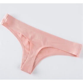Seamless panties ultra-low waist tight thong ultra-small T pants mesh full  transparent sexy fat