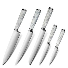 Buy Wholesale China Hot Selling Forged Steel Utility Marble Pattern Handle  Chef Bread Kitchen Knife Set & Marble Handle Kitchen Knife at USD 27