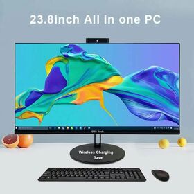 Ordinateur de bureau tout-en-un AIO Monobloc 23,8 pouces avec charge de téléphone sans fil, prix d'usine, PC étudiant, PC professionnel