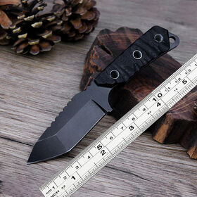 Stealth Cleaver Knife - 8 Inch Black Tactical Cleaver - Rectangle Blade  Fixed Survival Knives