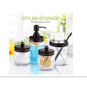 Apothecary Lid Storage Set with Ball Mason Jars - Luxury Bathroom