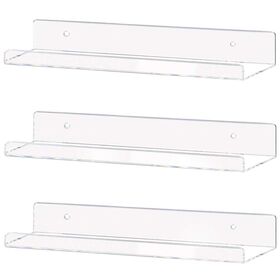 Wall Mounted Clear Acrylic Compartment Organizer Rack, Display Shadow Box  Shelf