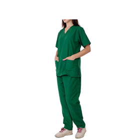 Tenue de bloc opératoire médicale vert uni avec taille, couleur et logo personnalisables