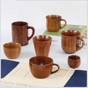 Wooden Mug Natural Wood Coffee Mug Tea Cup Retro Wooden Cups for