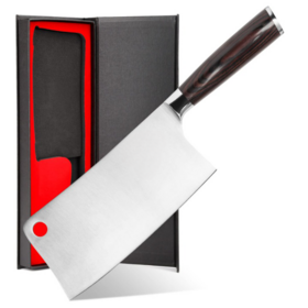 Couteau à couperet en acier inoxydable Chef de cuisine Couteaux en bois  Manche Viande Fruits Légumes Poisson Couteau de boucher Couteaux chinois à  haute teneur en carbone